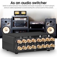 Dual Analog VU Meter 2-way Amplifier/Speaker Audio Switcher Box DB Panel Display