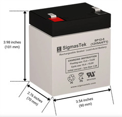 SigmasTek Replacement Battery For Universal Power UB1250 (D5741) 4.5 12V 5 AH F1