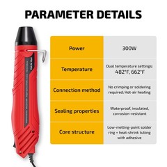 Easy to Use 485PCS Solder Seal Butt Connectors Kit with Included Heat Gun