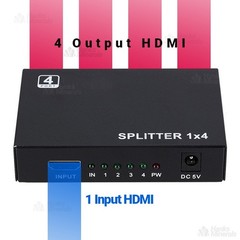 HDMI Splitter 1 In 4 Out 4K UHD HD 1080P 4-Port Repeater Splitter Amplifier 1×4
