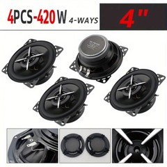 2pcs 4 Inch Car HiFi Coaxial Speakers- 420W 4-Way Full Range Frequency Speakers