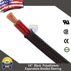 100 FT. 1/4″ Black Expandable Wire Cable Sleeving Sheathing Braided Loom Tubing