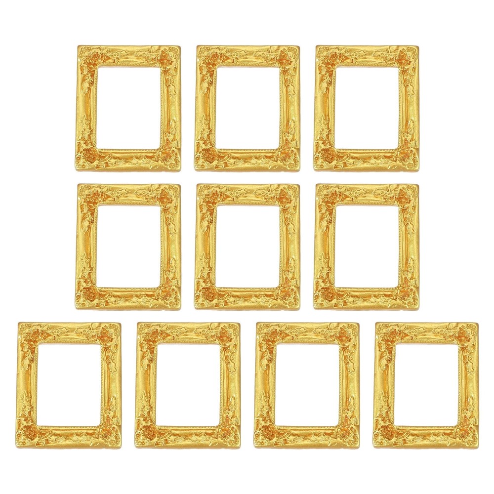 uxcell 10pcs Vintage Resin Picture Frames, Mini Tiny 1.5 x 1.2 inch, Gold