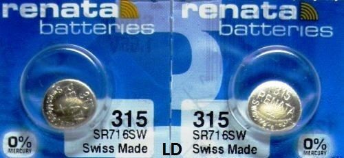 315 RENATA SR716SW (2 piece) Watch Battery Free Shipping Authorized Seller