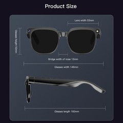 COLMi C-M02S Smart Glasses HD Camera Bluetooth Audio Video Ray-Ban Meta Alt iOS