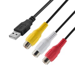 USB to RCA Cable 5FT, USB 2.0 a Female to 3 RCA Female Adapter Cord AV Composite