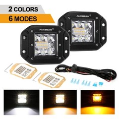 Auxbeam 5″inch 72W Flush Mount LED Work Light Bar Pods Strobe Offroad Fog Lights