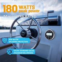 6.5 inch 240W Marine Speakers System Waterproof w/Audio Stereo Radio + Antenna