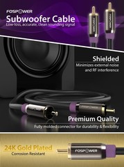 Subwoofer Cable (10 FT) RCA to RCA Audio Stereo Cable, Male to Male – Dual Sh…