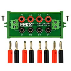 Screw Mount 2 x 4 Position Banana Jack Distribution Module, DC Power Black