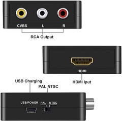 Mini Composite AV RCA CVBS to HDMI Video Converter Adapter 720p 1080p Upscaler