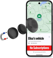 Magnetic Hidden GPS Tracker for Vehicles – Long Battery Life, No Subscription…