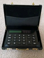 Vintage 2000s Briefcase Calculator And Card Holder w/ Original Box