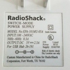 Radio Shack Switch Mode Power Supply Epa-101mu-05a 5 Volts 2.5 Amps