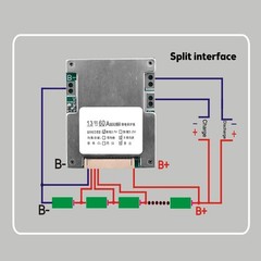13S 48V 60A Li-ion BMS Battery Protection Board for Electric Bike Battery ACUS