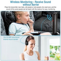 5 in 1 Wireless Cordless Headset Headphones RF Mic for PC TV DVD CD MP3 MP4