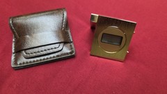 Vintage 80’s Early Digital Clock Gold Tone Pocket Watch Hong Kong W/ Vinyl Pouch