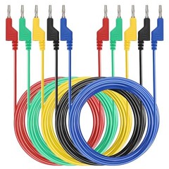 Sumnacon 5Pcs Banana to Banana Plug Test Lead, 4mm Stackable Banana Plug 2 m