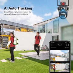 2PCS Camara De Seguridad 4K Wifi Inalambricas Para Exterior Con Vision Nocturna