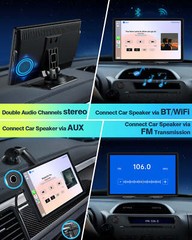 9″ Wireless Car Stereo Apple Carplay Android Auto GPS with 1080P Backup Camera