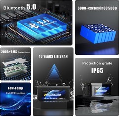 36V 105Ah LiFePO4 battery 200A BMS with 43.8V 25A charger for golf carts