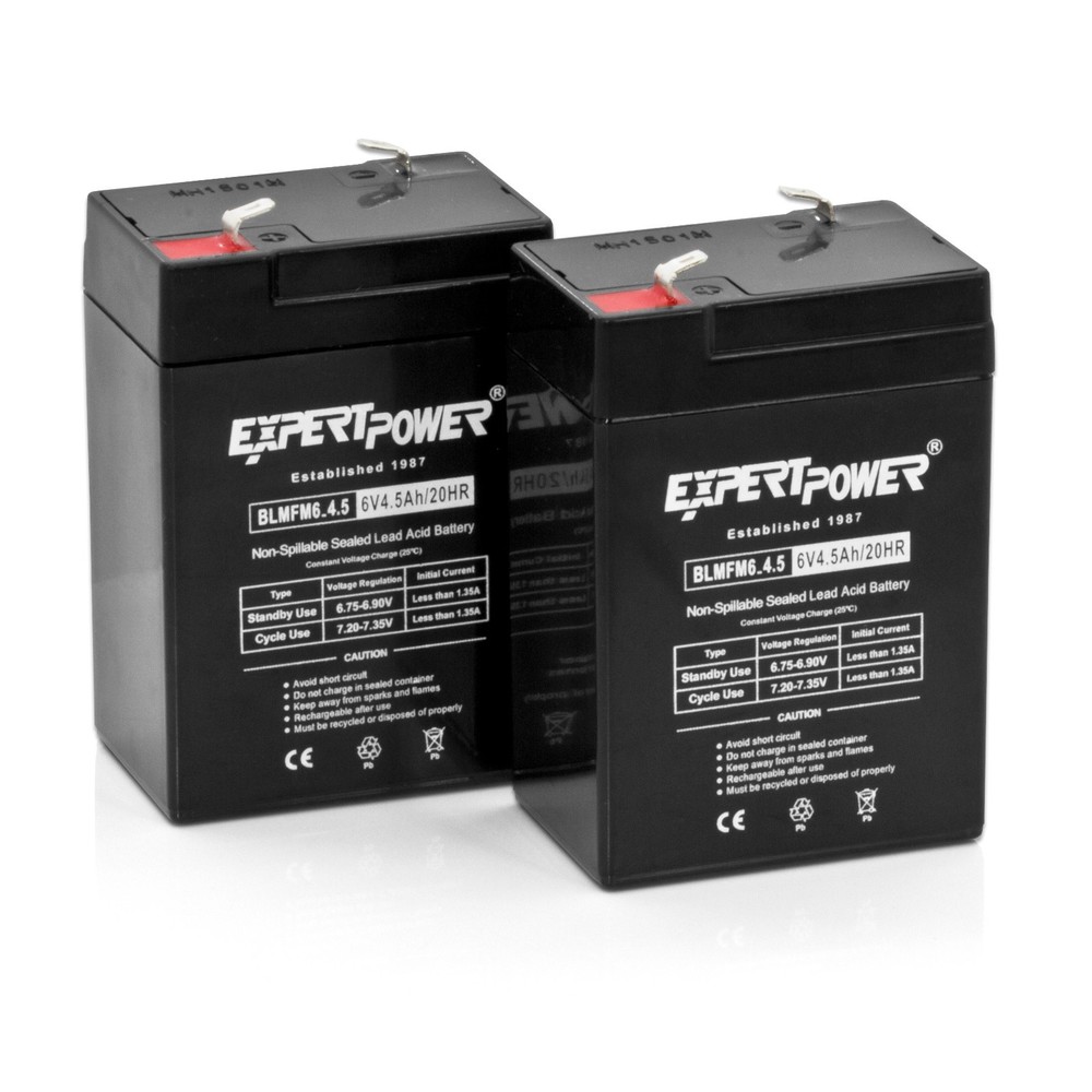 2 Pack – ExpertPower 6 Volt 6v 4.5ah Rechargeable Deer Game Feeder Batteries