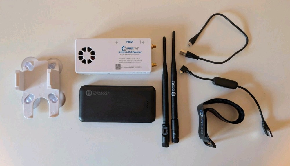Stratux ADS-B Aviation Weather -AHRS, WAAS GPS- w/ Battery, Suction Mount, Strap