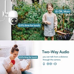4MP Battery Solar Security Camera System Pan/Tilt WiFi Smart Security Camera