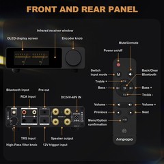 Ampapa 2 Channel Bluetooth Amp: HiFi 300W x2 Stereo Amplifier with BT 5.2 | H…