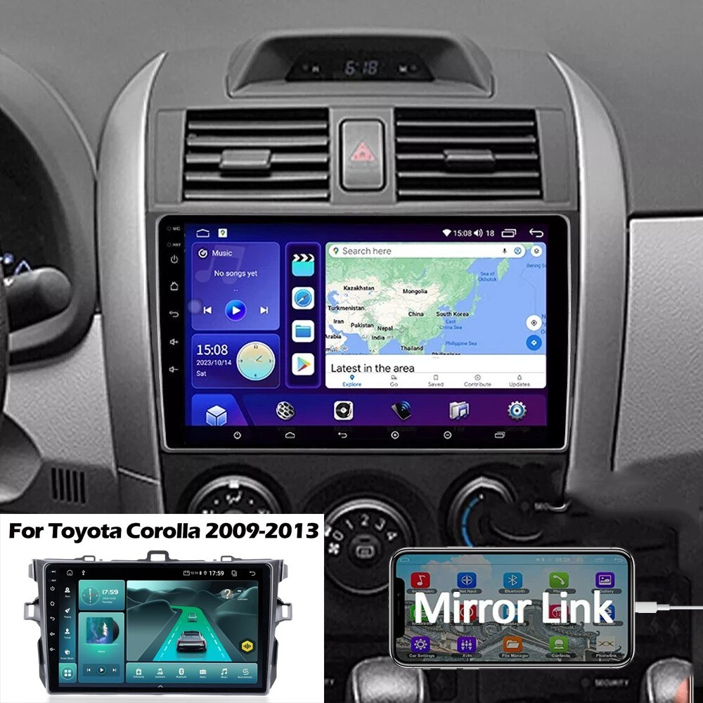 9″ Android 15 Quad-core Car Stereo Radio GPS For Toyota Corolla 2006-2013