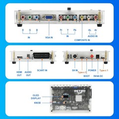 GBSC Pro Video Converter Scart/RGB/YPBPR/VGA/AV/SV to HDMI-compatible for Retro