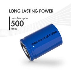 Tenergy Sub C 2200mAh and 4/5 Sub C 1300mAh 1.2V NiCD No Tabs or With Tabs Lot
