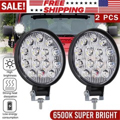 2 x 4.5” Round LED Work Light Bar Flood Spot Pods Offroad Fog Driving ATV Truck