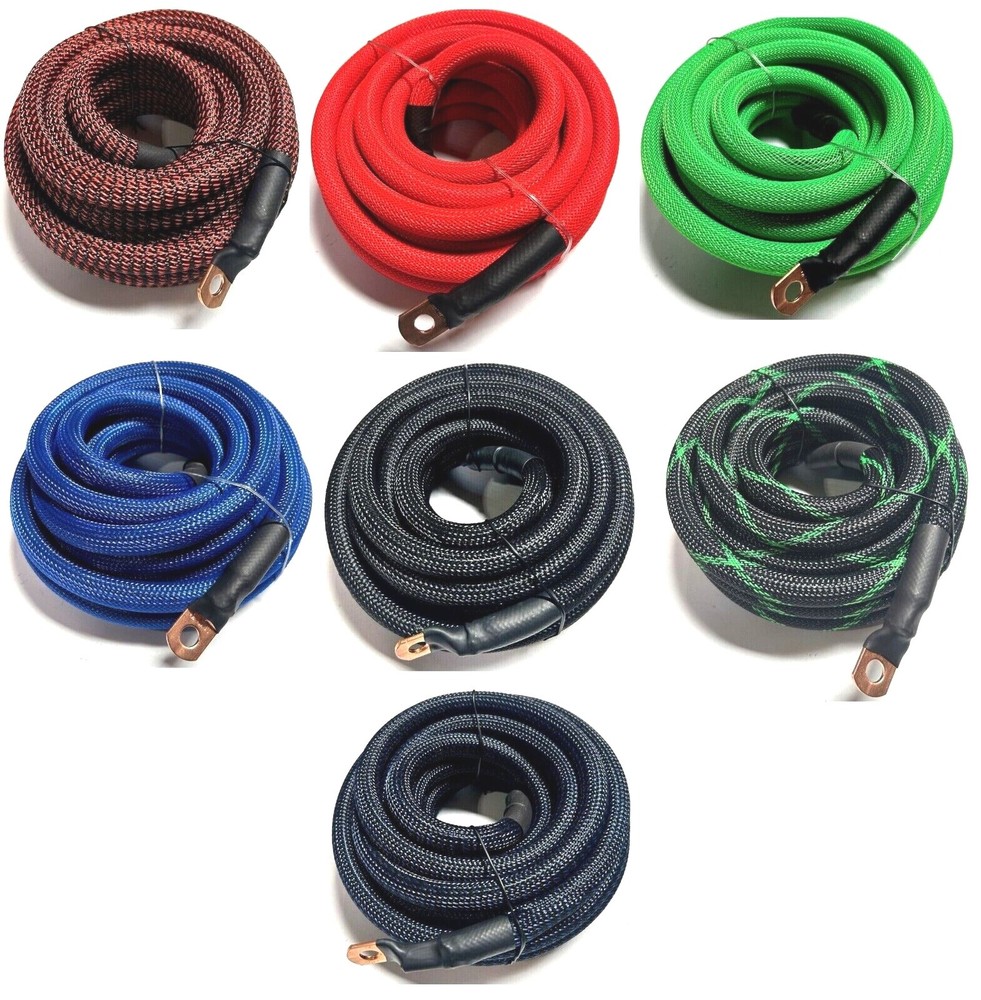 Braided Snakeskin Sleeving Copper Stranded Power Wire Multi Length/Color LOT