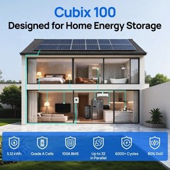 ECO-WORTHY 5120Wh 48V 100AH LiFePO4 Lithium Battery UL1973& UL9540A& CEC Listed.
