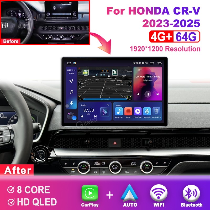 Android 14 Apple Carplay Car Stereo Radio for Honda CRV 2023-2025 GPS WiFi 12.5”