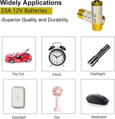 23A 12 Volt Battery A23 Battery- Long Lasting 23A 12V Batteries for Doorbells…