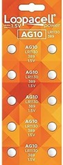20 AG10 LR1130 LR1131 389A 389 Loopacel 1.5 Volt Alkaline Button Cell Batteries