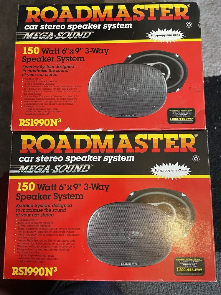 Roadmaster Car Stereo Speakers 150W 6×9 3-Way Vintage 1994 “LOT OF 2 Pairs”