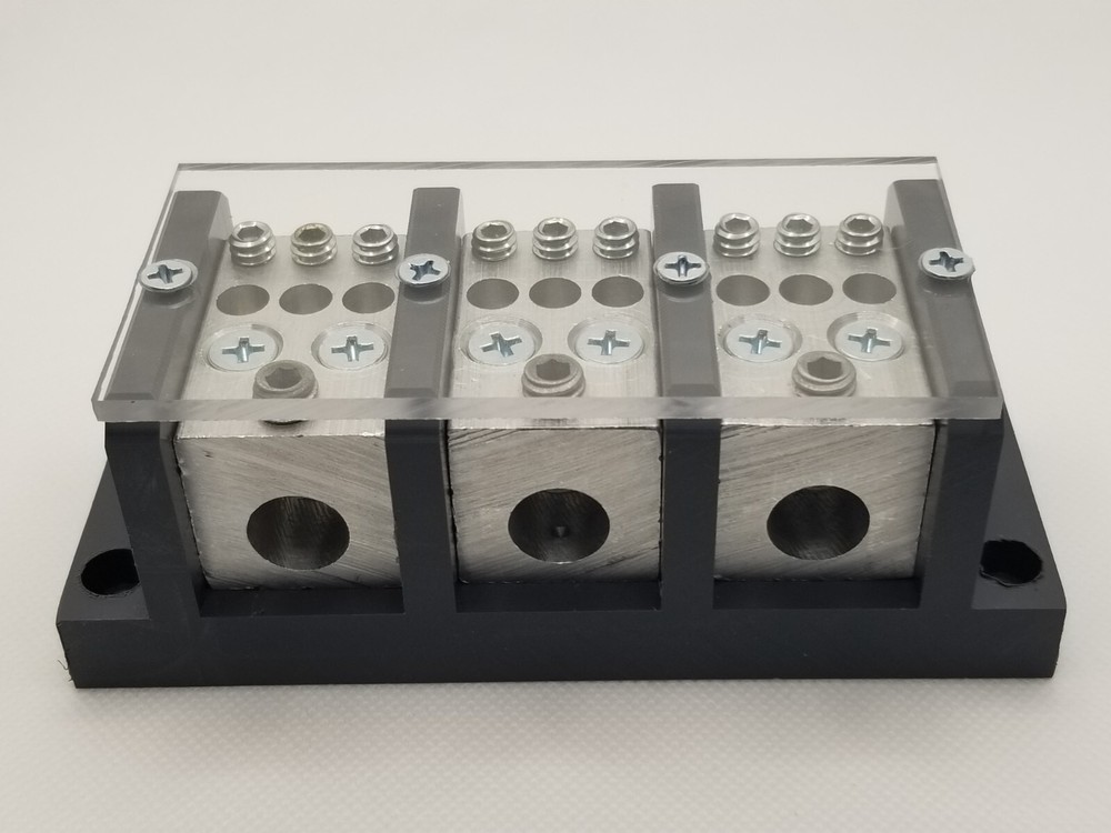 POWER DISTRIBUTION BLOCK, 115AMP AC/DC, RATED 600V, 8AWG-2AWG IN, 14AWG-4AWG OUT