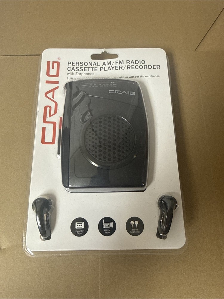 CRAIG CS 2304 Personal AM/FM Radio Cassette Player Recorder W/ Earphones New
