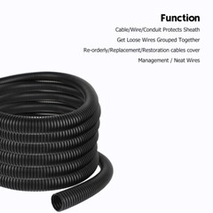 Split Wire Loom Conduit Flex Tubing Automotive Wire Protector Harness Wrap Lot