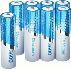 1.5V Rechargeable AA Lithium Batteries 8 Pack, 3600mWh Lithium Rechargeable