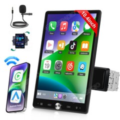 Wireless Apple CarPlay 10.4″ Single 1DIN Car Stereo Rotatable Touch Screen Radio