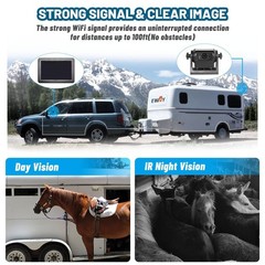 EWAY Wireless WiFi 1 Backup Camera, 1X Camera with 5 Inch Monitor