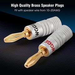 Universal Banana Plugs Audio Jack Connectors, Secure Dual Lock Design – 6 Pairs