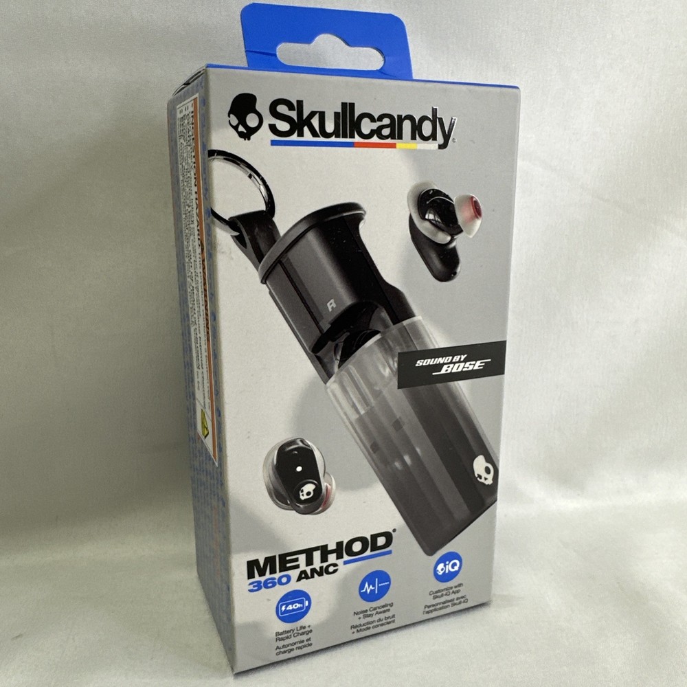 Skullcandy Method 360 ANC Wireless Earbuds, Sound by Bose – Black – SEALED