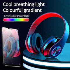 Wireless Bluetooth 5.0 Headphones Over Ear LED Headset Stereo Noise Cancelling
