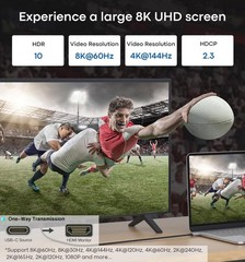 10ft USB-C to HDMI 2.1 Cable Adapter 8K 60Hz for Samsung MacBook Android iPhone