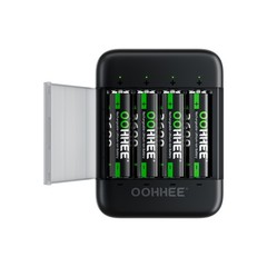 Rechargeable 4/8/12/16x AA Lithium Batteries 3600mWh + 1.5V Charging Storage Box